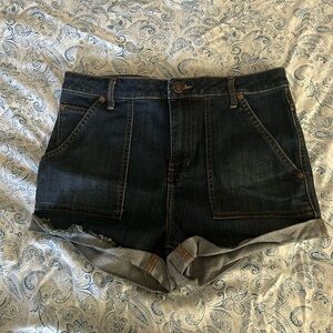 Free People Dark Indigo Jean Shorts